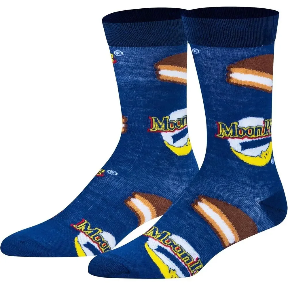 Odd Sox Unisex Moon Pie Retro Novelty Crew 80s 90s Socks Blue Brown